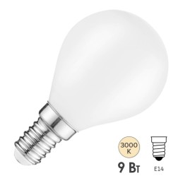 Лампа Gauss Filament Шар 9W 590lm 3000К Е14 milky диммируемая LED 220V 1/10/50 