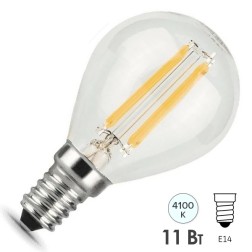 Лампа Gauss Filament Шар P45 11W 750lm 4100К Е14 LED 220V 1/10/50 