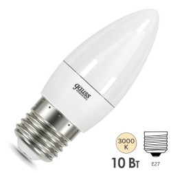 Лампа Gauss Elementary Свеча 10W 750lm 3000K E27 LED 1/10/100 