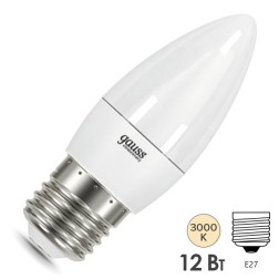 Лампа Gauss Elementary Свеча 12W 950lm 3000K E27 LED 1/10/100 