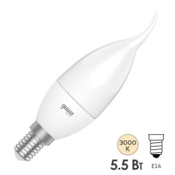 Лампа светодиодная Gauss Basic Свеча на ветру 5,5W 3000K 220V 400Lm E14 