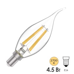 Лампа Gauss Basic Filament Свеча на ветру 4,5W 400lm 2700К Е14 LED 220V 1/10/50 