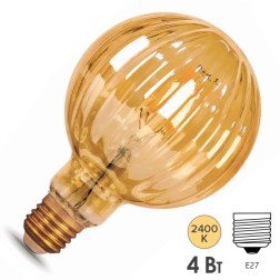 Лампа Gauss Filament Шар G100 4W 380lm 2400К Е27 golden Baloon LED 1/20 