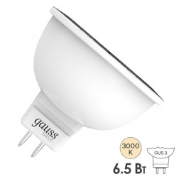 Лампа Gauss Basic MR16 6,5W 470lm 3000K GU5.3 LED 220V 1/10/100 