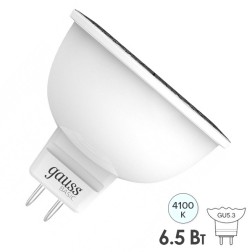 Лампа Gauss Basic MR16 6,5W 480lm 4100K GU5.3 LED 220V 1/10/100 