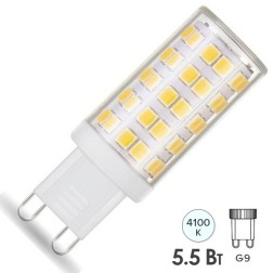 Лампа Gauss G9 AC185-265V 5,5W 560lm 4100K керамика LED 220V 1/10/200 