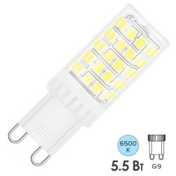 Лампа Gauss G9 AC185-265V 5,5W 560lm 6500K керамика LED 220V 1/10/200 