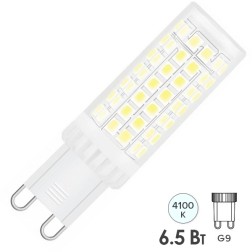 Лампа Gauss G9 AC185-265V 6,5W 770lm 4100K керамика LED 220V 1/10/200 