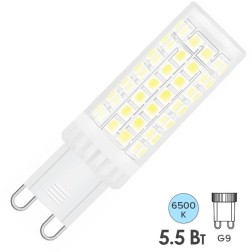 Лампа Gauss G9 AC185-265V 5,5W 580lm 6500K керамика диммируемая LED 220V 1/10/200 