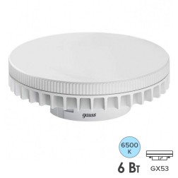 Лампа Gauss GX53 6W 530lm 6500K LED 220V 1/10/100 