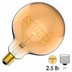 Лампа Gauss Filament G125 2,5W 2000К 200lm Е27 golden GAUSS LED 