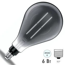 Лампа Gauss Filament G200 6W 4000К 330lm Е27 gray straight LED 