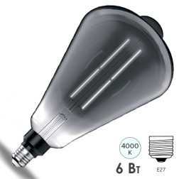 Лампа Gauss Filament ST164 6W 4000К 330lm Е27 gray straight LED 