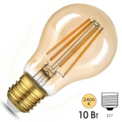 Лампа Gauss Filament А60 10W 2400К 820lm Е27 golden 