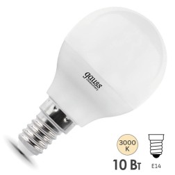 Лампа светодиодная Gauss Elementary Шар P45 10W 3000К 230V E14 710Lm 