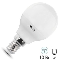 Лампа светодиодная Gauss Elementary Шар P45 10W 4100К 230V E14 730Lm 