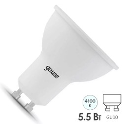 Лампа светодиодная Gauss Elementary MR16 5.5W 4100K 230V GU10 450Lm 