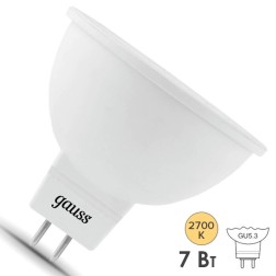 Лампа светодиодная Gauss Black MR16 7W 2700K 230V GU5.3 600lm LED 