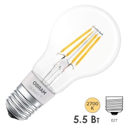 Лампа светодиодная LEDVANCE SMART+ Filament Classic DIM 50 5.5W 2700K E27 
