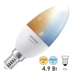 Лампа светодиодная LEDVANCE SMART+ Candle Tunable White 5W (замена 40W) 2700-6500K E14 
