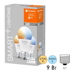 Лампа светодиодная LEDVANCE SMART+ WiFi Classic Tunable White 9W ( 60W) 2700…6500K E27 упаковка 3шт 