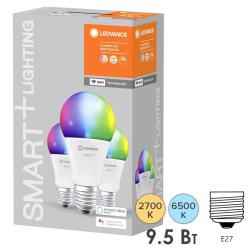 Лампа светодиодная LEDVANCE SMART+ WiFi Classic RGBW 9.5W (замена 75W) 2700…6500K E27 упаковка 3шт. 