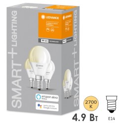 Лампа светодиодная LEDVANCE SMART+ WiFi Mini Bulb DIM 5W (замена 40W) 2700K E14 упаковка 3шт. 