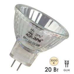 Лампа галогенная ЭРА GU4-MR11-20W-12V-30CL софит 20W нейтральный GU4 12V 