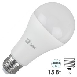 Лампа светодиодная ЭРА STD LED A60-15W-12/48V-840-E27 15W груша нейтральный белый свет 