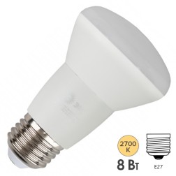 Лампа светодиодная ЭРА RED LINE ECO LED R63-8W-827-E27 8W рефлектор теплый белый свет 