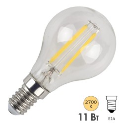 Лампа филаментная шарик ЭРА F-LED P45-11W-827-E14 11W теплый белый свет 