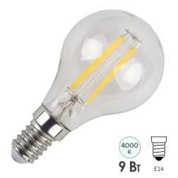 Лампа филаментная шарик ЭРА F-LED P45-9W-840-E14 9W нейтральный белый свет 