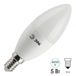 Лампа светодиодная свеча ЭРА STD LED B35-9W-840-E14 9W нейтральный белый свет 