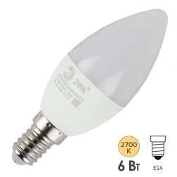 Лампа светодиодная свеча ЭРА RED LINE LED B35-6W-827-E14 R 6W теплый белый свет 