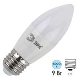 Лампа светодиодная свеча ЭРА STD LED B35-9W-860-E27 9W холодный дневной свет 