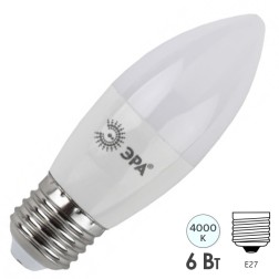 Лампа светодиодная свеча ЭРА RED LINE LED B35-6W-840-E27 R 6W нейтральный белый свет 