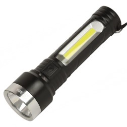 Светодиодный фонарь ЭРА UA-501 универсальный, аккумуляторный, COB+LED, 5W, резина 
