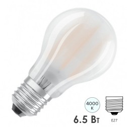 Лампа филаментная Osram CL A  FIL 60 6.5W/840 230V FIL E27 806Lm прозрачная 