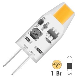 Лампа светодиодная Osram LED PPIN 10 1W/827 G4 12V 100Lm d10x30mm 