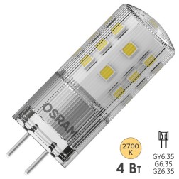 Лампа светодиодная Osram PARATHOM 40 4W/827 GY6.35 12V 470Lm d18x50mm 