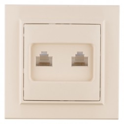 Розетка RJ-45+RJ-11 2-местная IP20 EKF Basic Минск бежевый 