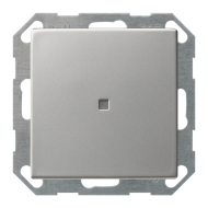 Выключатель одноклавишный с подсветкой Gira E2 Нержавеющая сталь (в сборе) 