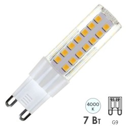 Лампа светодиодная TDM G9 7W 230V 4000K SMD 17,5х65,5мм 