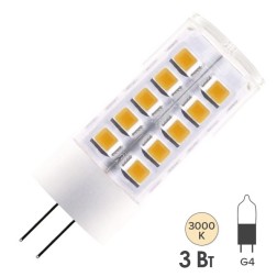 Лампа светодиодная TDM G4 3W AC/DC 12V 3000K SMD 16x43мм 