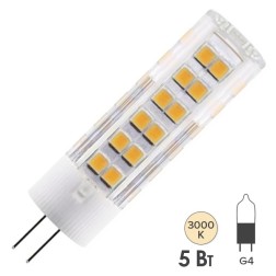 Лампа светодиодная TDM G4 5W AC/DC 12V 3000K SMD 16х57мм 