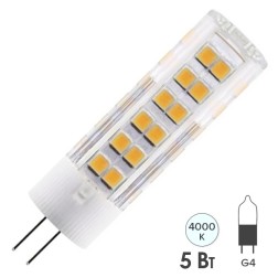 Лампа светодиодная TDM G4 5W AC/DC 12V 4000K SMD 16х57мм 