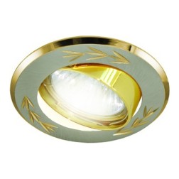 Светильник встраиваемый TDM поворотный СВ 02-01 MR16 50W 230V G5.3 матовый никель/золото d75mm IP20 