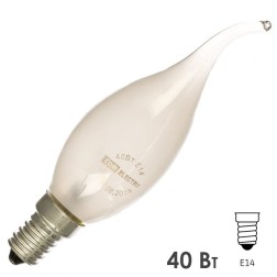 Лампа накаливания Свеча на ветру матовая 40 Вт-230 В-Е14 TDM (ЛОН) 