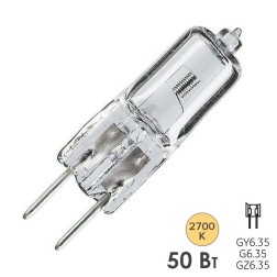 Лампа капсульная галогенная TDM JC 50W 12V GY6.35 прозрачная 