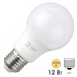 Лампа светодиодная ЭРА RED LINE LED A60-12W-827-E27 R 12W груша теплый белый свет 